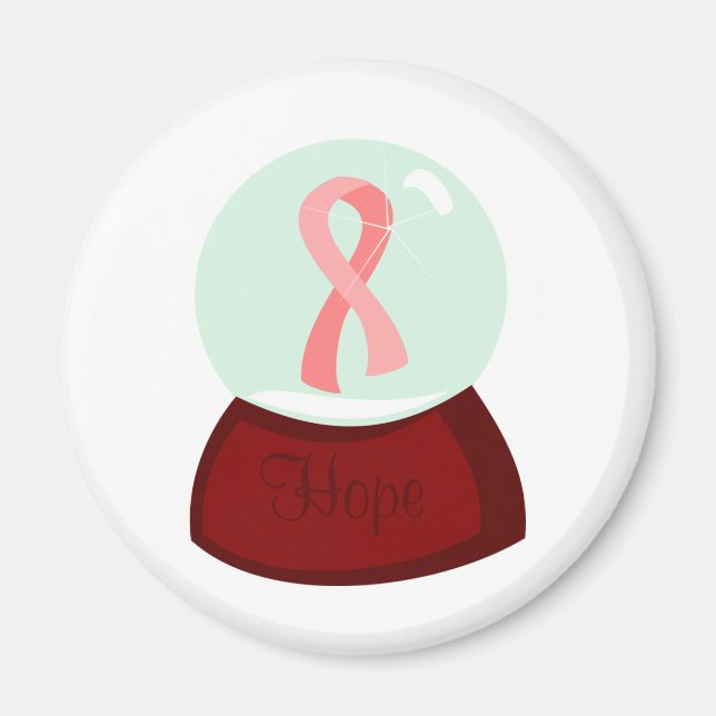 Pink Ribbon Globe Magnet (Front)
