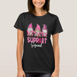 Pink Ribbon Gnomes Support Squad Breast Cancer T-Shirt