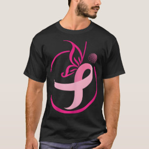 Pink Ribbon Golf s-Butterflies Breast Cancer T-Shirt
