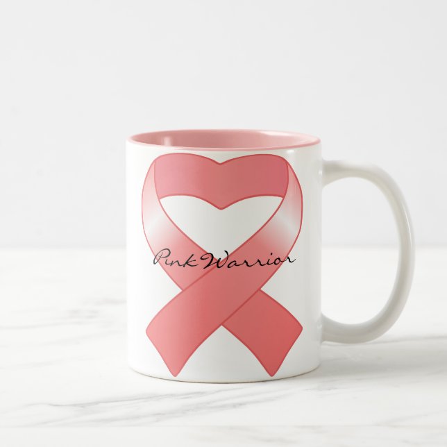 Pink Ribbon Heart Mug (Right)
