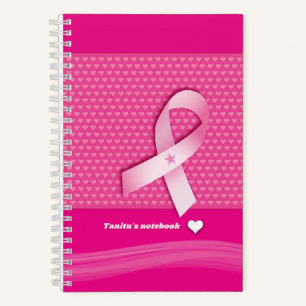 Pink Ribbon Hearts Breast Cancer Awareness Journal