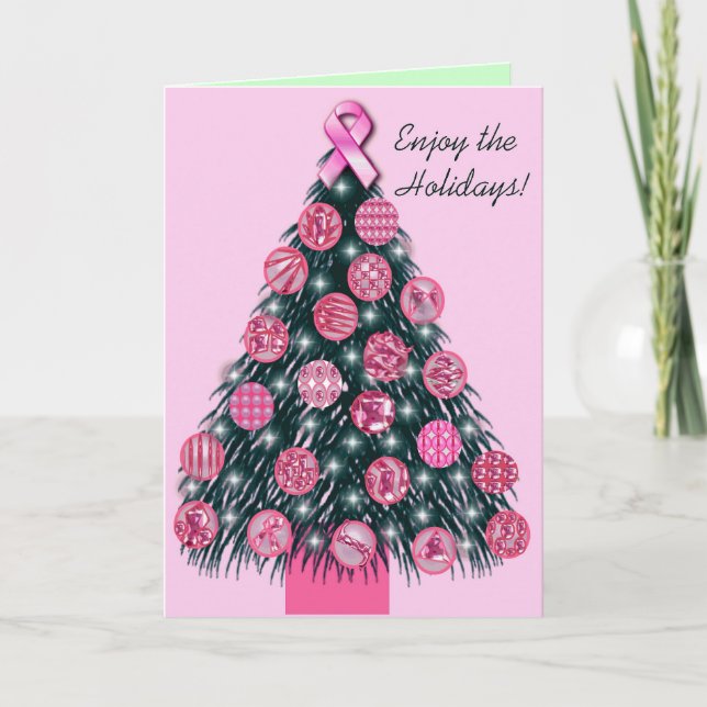 Pink Ribbon Holiday card (Front)