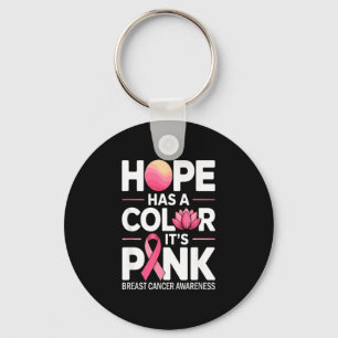 Pink ribbon hope and breast cancer support breast key ring