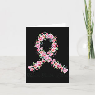 Pink Ribbon Hope Faith Love Shirt Breast Cancer Aw Card
