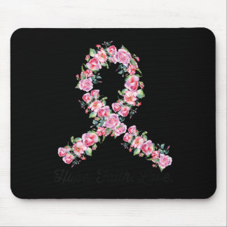 Pink Ribbon Hope Faith Love Shirt Breast Cancer Aw Mouse Pad