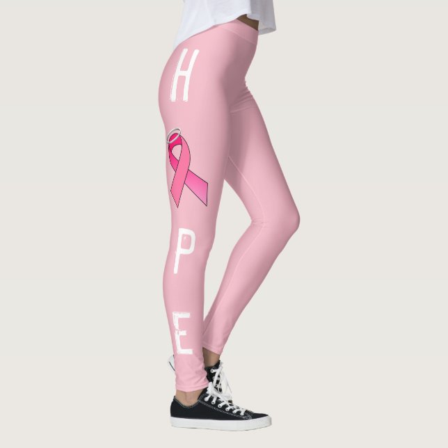 PINK RIBBON HOPE LEGGINS by OASOTA Leggings (Right)