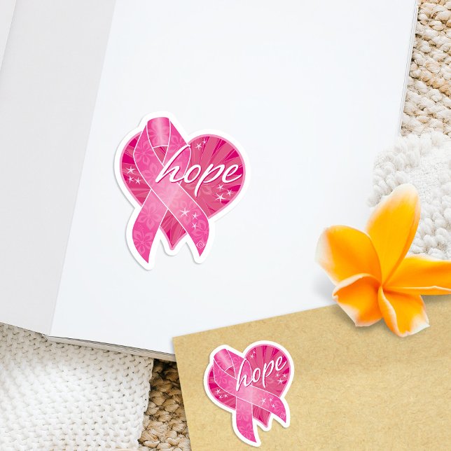 Pink Ribbon Hope Vinyl Stickers (Creator Uploaded)