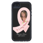 Pink Ribbon In Memory Of Photo Template