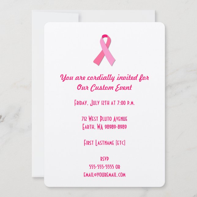 Pink Ribbon Invitation (Front)