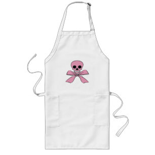 Pink Ribbon Jolly Roger Pirate Apron