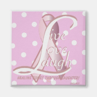 Pink Ribbon Live Love Laugh Magnet-Cust. Magnet