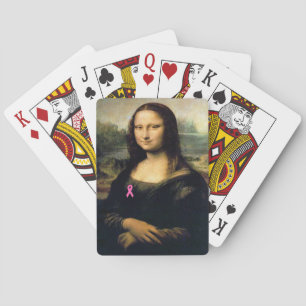 Pink Ribbon Mona Lisa Playing Cards