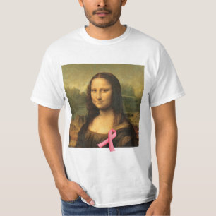 Pink Ribbon Mona Lisa T-Shirt