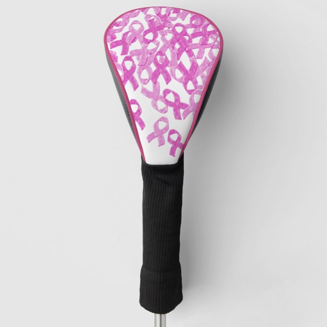 Pink Ribbon Motif Golf Head Cover (Front)