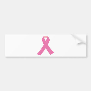 Pink ribbon of breast cancer awareness bumper sticker