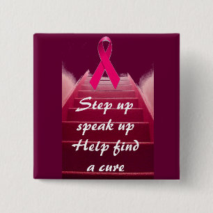 Pink Ribbon of Hope_ 15 Cm Square Badge