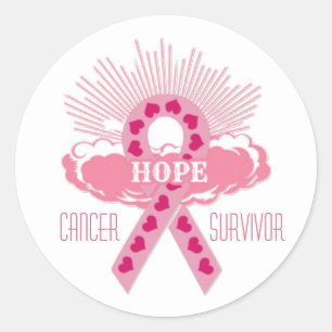 Pink Ribbon Of Hope Cancer Survivor Stickers
