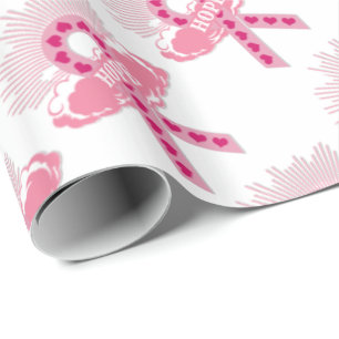 Pink Ribbon Of Hope White Wrapping Paper