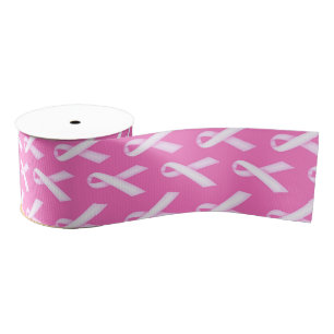Pink Ribbon Pattern – Breast Cancer Awareness Grosgrain Ribbon