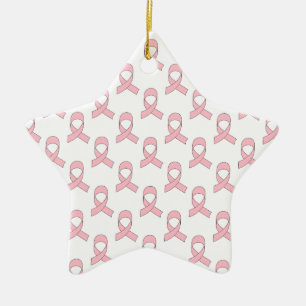 Pink Ribbon Pattern Ceramic Tree Decoration