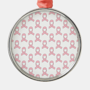 Pink Ribbon Pattern Metal Tree Decoration