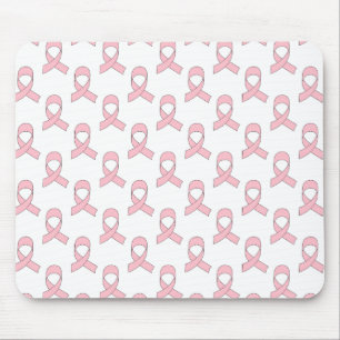 Pink Ribbon Pattern Mouse Pad