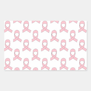 Pink Ribbon Pattern Rectangular Sticker