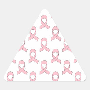 Pink Ribbon Pattern Triangle Sticker