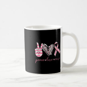 Pink Ribbon Peace Love Cure Breast Cancer Awarenes Coffee Mug