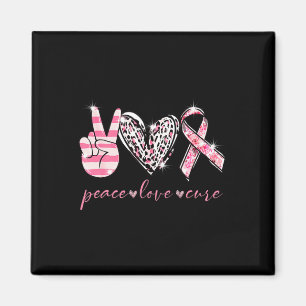 Pink Ribbon Peace Love Cure Breast Cancer Awarenes Magnet