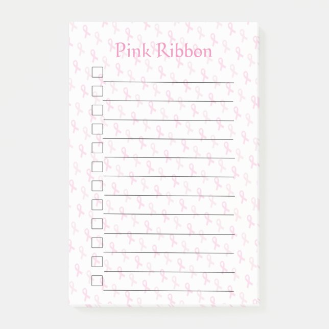 Pink Ribbon Post-it Notes (Front)