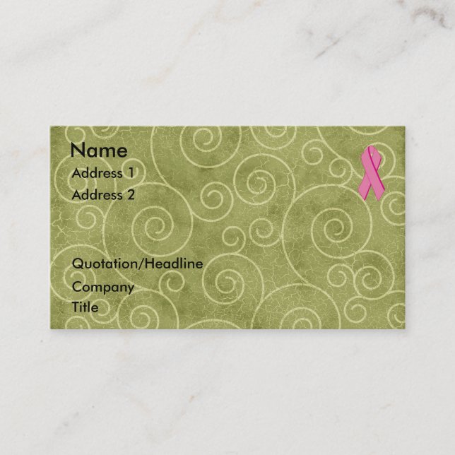 Pink Ribbon Profile Card U Customise (Front)