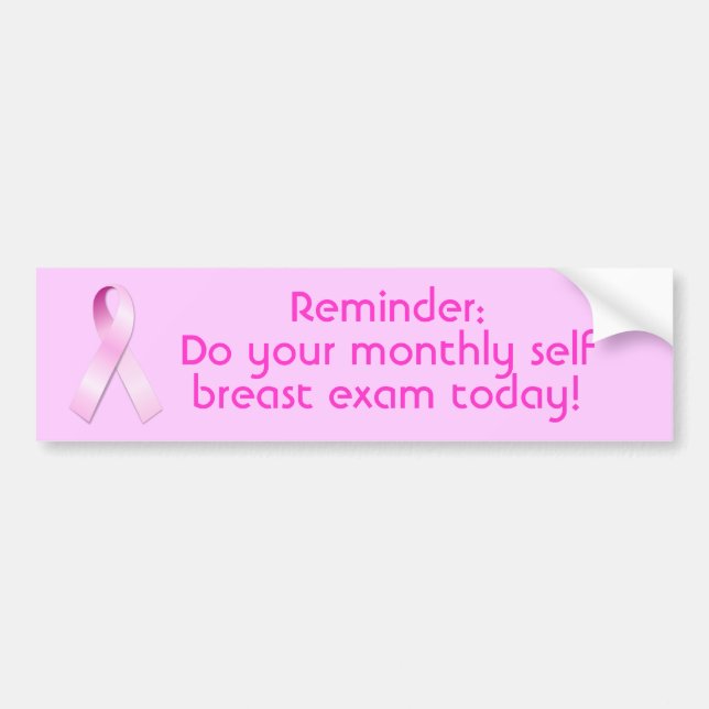 Pink Ribbon- Reminder Bumper Sticker (Front)