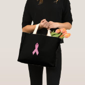 Pink Ribbon Repeating Mini Tote Bag (Front (Product))