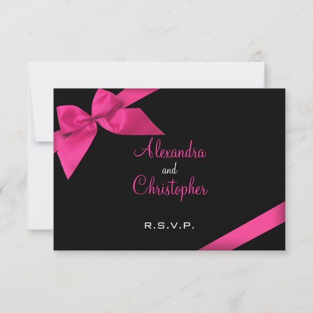Pink Ribbon RSVP Invitation (Front)