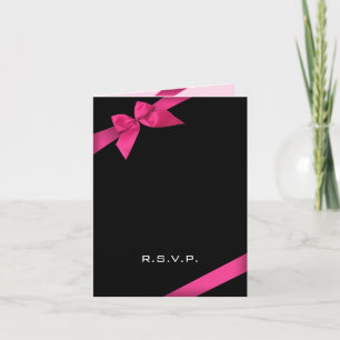 Pink Ribbon RSVP Note Invitation