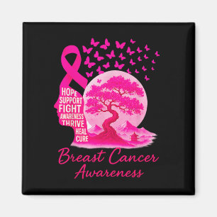 Pink Ribbon Sakura Bonsai Tree Mount Fuji Japanese Magnet