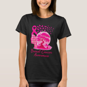 Pink Ribbon Sakura Bonsai Tree Mount Fuji Japanese T-Shirt