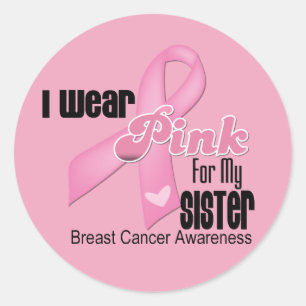 Pink Ribbon Sister Breast Cancer Classic Round Sticker