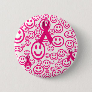 Pink Ribbon Smiles That Help 6 Cm Round Badge