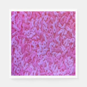 Pink Ribbon Sprinkle Napkin