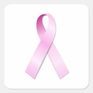 Pink Ribbon Square Sticker