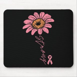 Pink Ribbon Sunflower Strong Breast Cancer Awarene Mouse Pad