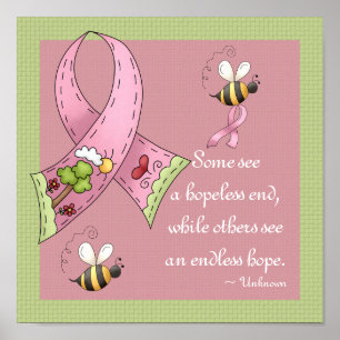 Pink Ribbon Sunny Hopeful Day Custom Print