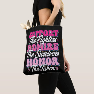 Pink Ribbon Support Admire Honour Breast Awareness Tote Bag