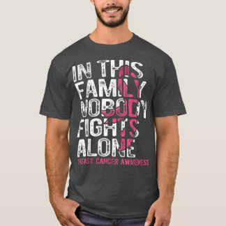 Pink Ribbon Support Family Breast Cancer Awareness T-Shirt