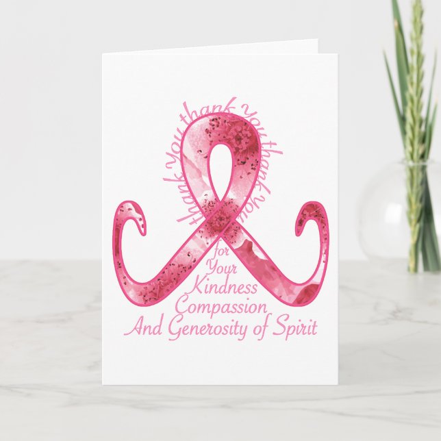 Pink Ribbon Thank You Card (Front)