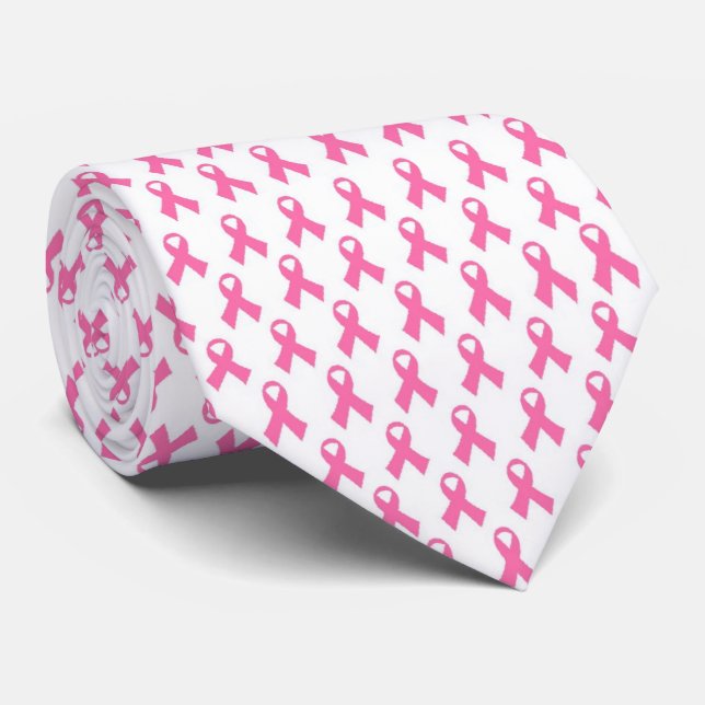 Pink ribbon tie (Rolled)