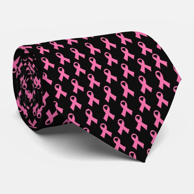 Pink ribbon tie (Rolled)