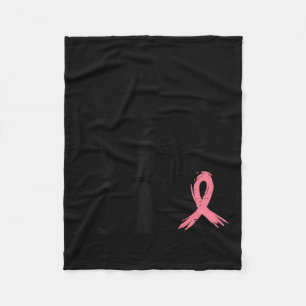 Pink Ribbon Warrior Breast Cancer Awareness Women Fleece Blanket